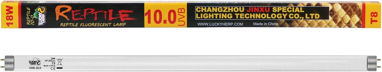 LUCKY HERP 24inch 18W T8 UVB 10.0 Reptile Light, UVA UVB Bulb, Fluorescent Lamp for Reptiles Amphibian