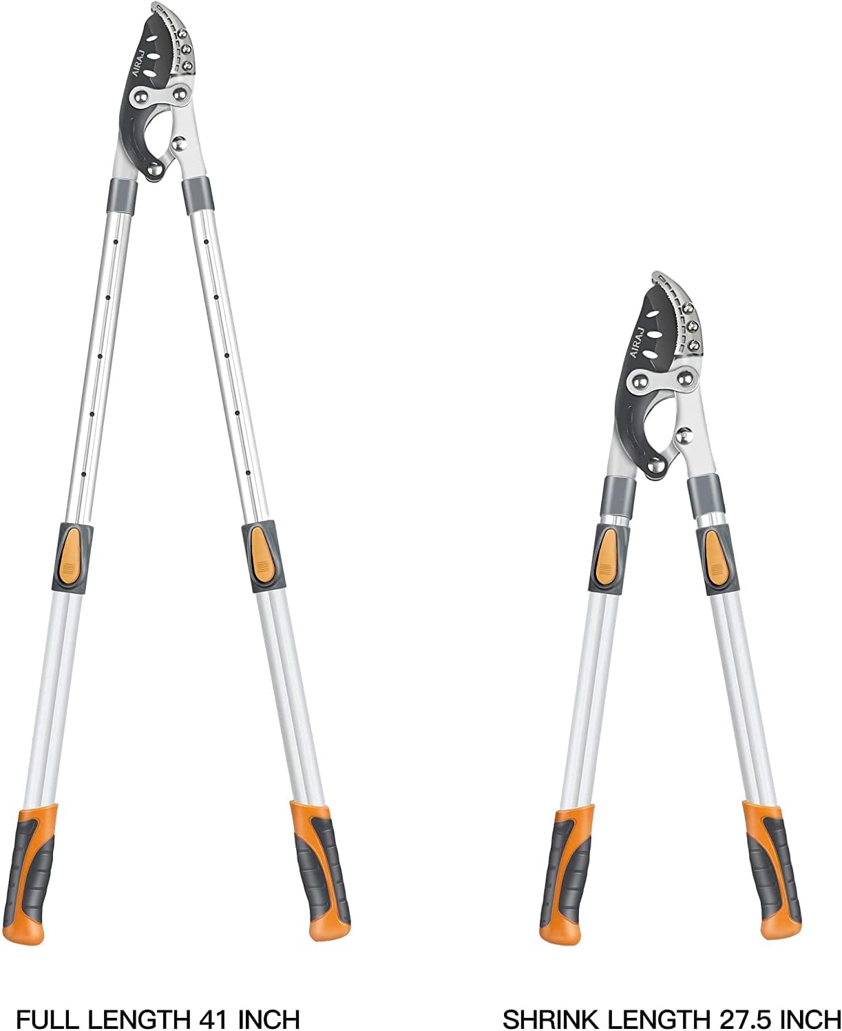 AIRAJ 27-41'' Extendable Anvil Loppers Heavy Duty with Compound Action, Tree Trimmer with 2 Inch Cutting Capacity, Chops Thick Branches Ease,Heavy Duty Tree Pruner with SK5 Spare Blade