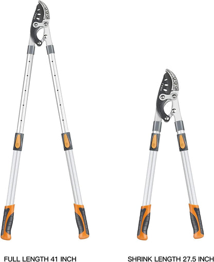 AIRAJ 27-41'' Extendable Anvil Loppers Heavy Duty with Compound Action, Tree Trimmer with 2 Inch Cutting Capacity, Chops Thick Branches Ease,Heavy Duty Tree Pruner with SK5 Spare Blade