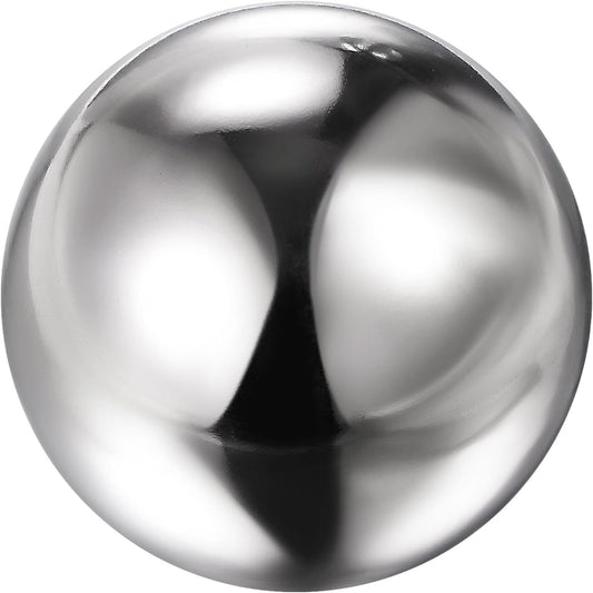 uxcell Gazing Ball 8 Inch 200mm Reflective Sphere Polished Hollow Ball, Stainless Steel Gazing Globe Mirror Ball for Home Outdoor Decoration, Silver Tone