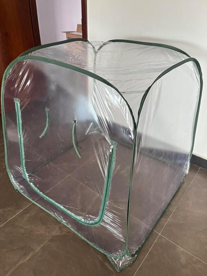 38.58" * 38.58" * 38.58" Greenhouses for Outdoors, Portable Greenhouse Kit with Mesh Side Windows, PE Cover, Walk in Green House for Backyard Garden Indoor Outside, Foldable, No Assembly Required