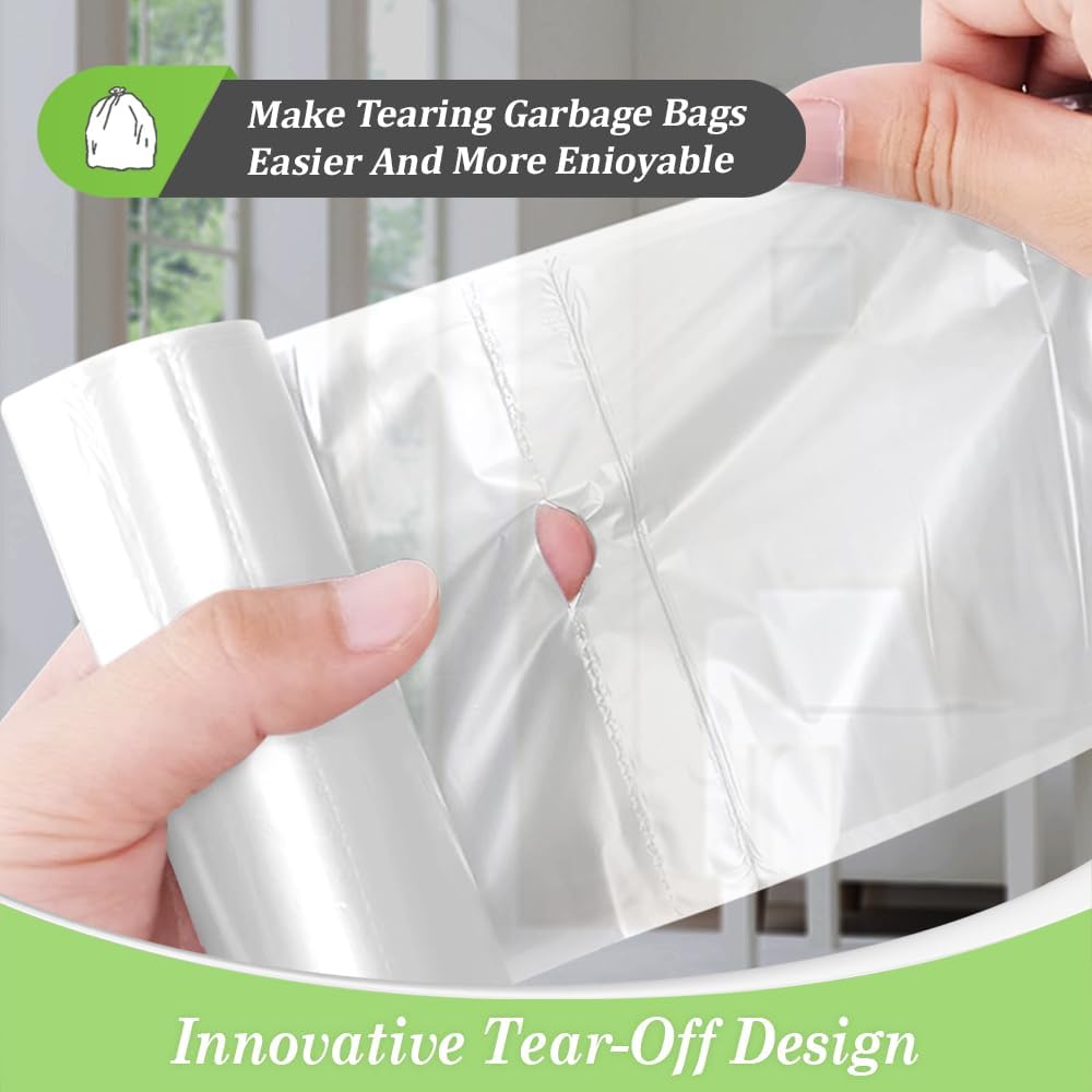 Teivio 4 Gallon 300 Counts Strong Clear Trash Bags Garbage Bags, Mini Waste Basket Liners,Bathroom Trash Can Bin Liners, Small Plastic Bags for Home Office Kitchen Car Bedroom Dog waste Baby Diaper