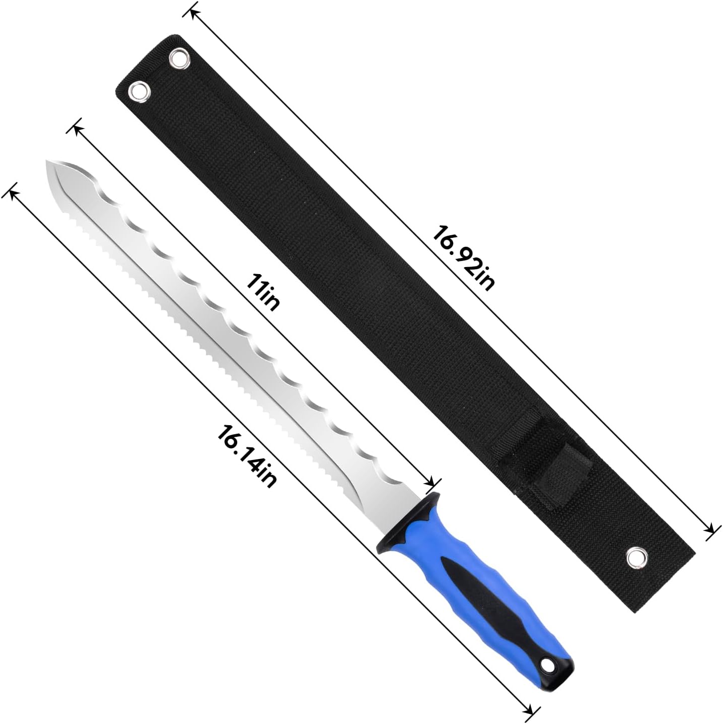Sod Cutter knife: Stainless Steel Garden Knife 11.14-inch sharp blade, double-edged sod knife for outdoor, Lawn Repair, easy to carry (new blue)