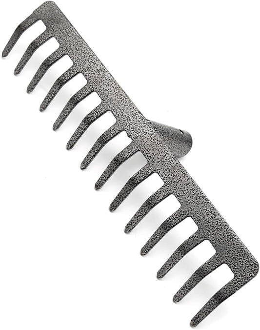 Rake Head Replacement, Heavy Duty Metal Rakes for Lawns, Rake Head Only Without Handle for DIY Gardening Tool. (14-Tines 0.9Lb)