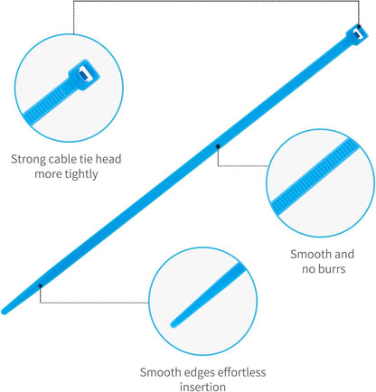 14 Inch Zip Ties Yellow 1000 PCS, 40 Lbs- Heavy Duty Tensile Strength, Nylon PA66 UV Resistant Cable Ties for Indoor and Outdoor Use - Ideal for object bundling and fastening