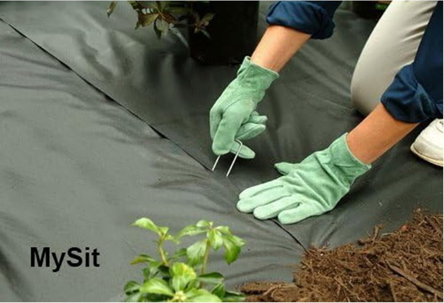 MySit 12" Garden Stakes Pins Landscape Staples 11Ga Tent Stakes 12 Pack, Heavy Duty Galvanized Steel Metal Yard Stakes Ground Lawn Staples Fence Anchors for Weed Barrier Fabric