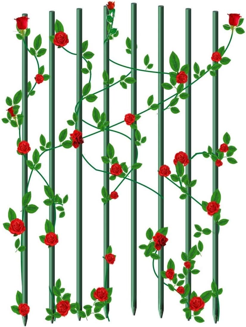 20 Pack, 1/5 Inch Dia, Ecofriendly Plant Stakes, Garden Stakes, Green (1/4 x4')