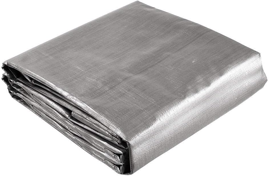 Yescom 18x24ft Heavy Duty Reinforced Poly Tarp Waterproof Tarpaulin 10-mil Ground Sheet Camping Tent Cover with Eyelets Reversible Silver Black Tarps