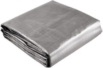 Yescom 18x24ft Heavy Duty Reinforced Poly Tarp Waterproof Tarpaulin 10-mil Ground Sheet Camping Tent Cover with Eyelets Reversible Silver Black Tarps