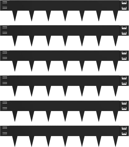 Galvanized Steel Landscape Edging - 40 Inch Strips, 6 Inch Depth, 6-Pack Black Bendable Metal Edging (20FT Total Length)