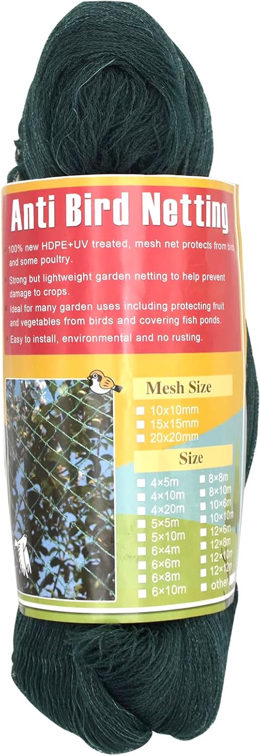 Bird Netting 50'x50' with 1" Square Mesh Bird Net Garden Netting for Chicken Coop, Aviary, Deer Fence, Chicken Netting Fruit Tree Netting