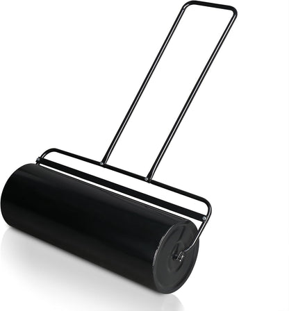 Outvita Lawn Roller, 17 Gallons Water and Sand Filled Garden Drum Roller with U Shaped Handle Tow beind Sod Roller for Planting, Seeding(Black)