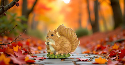 5" Squirrel with Pinecone Statue – Polyresin Figurine for Home & Garden – Whimsical Indoor/Outdoor Decoration on Grass Base
