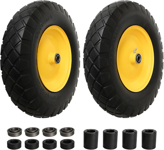 4.80/4.00-8" Tire and Wheel Assembly Set for Wheelbarrows, 5/8" or 3/4" Bore Wheelbarrow Tires for