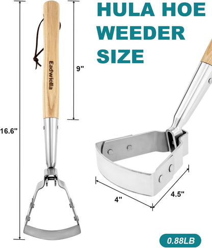 Hula Hoe Stirrup Hoe Mini for Weeding Action/Scuffle Loop Hoe Garden Tool 16Inch Hardwood Handle Push Pull Oscillating Hoe Gardening Weeder Cultivator Handheld for Cutting Weed Roots Loosening Soil