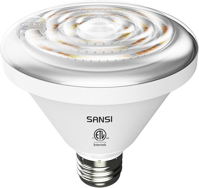 SANSI Grow Light Bulbs, 24W Grow Lights for Indoor Plants Full Spectrum(200 Watt Equiv), IP54 Waterproof Grow Light with Optical Lens for High PPFD, Energy Saving Plant Light Bulb, E26 Base