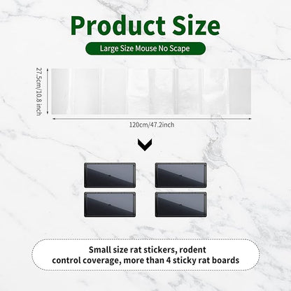 Qualirey 20 Pcs 47 Inch Ultra Large Sticky Mouse Glue Traps Sticky Rat Trap That Work for Rats Roaches Rodents Heavy Duty Pre Baited Mats Indoor Outdoor Catch Pest (White)