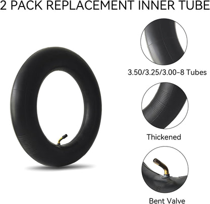 3.50/3.25/3.00-8 Inner Tube for 8 Inch Rim Sizes 3.50-8 3.25-8 3.00-8 3-8 300-8 350-8 Tire Tubes with Bent Valve Stem for Wheelbarrows, Mowers, Garden Cart, Hand Trucks, 2 PCS