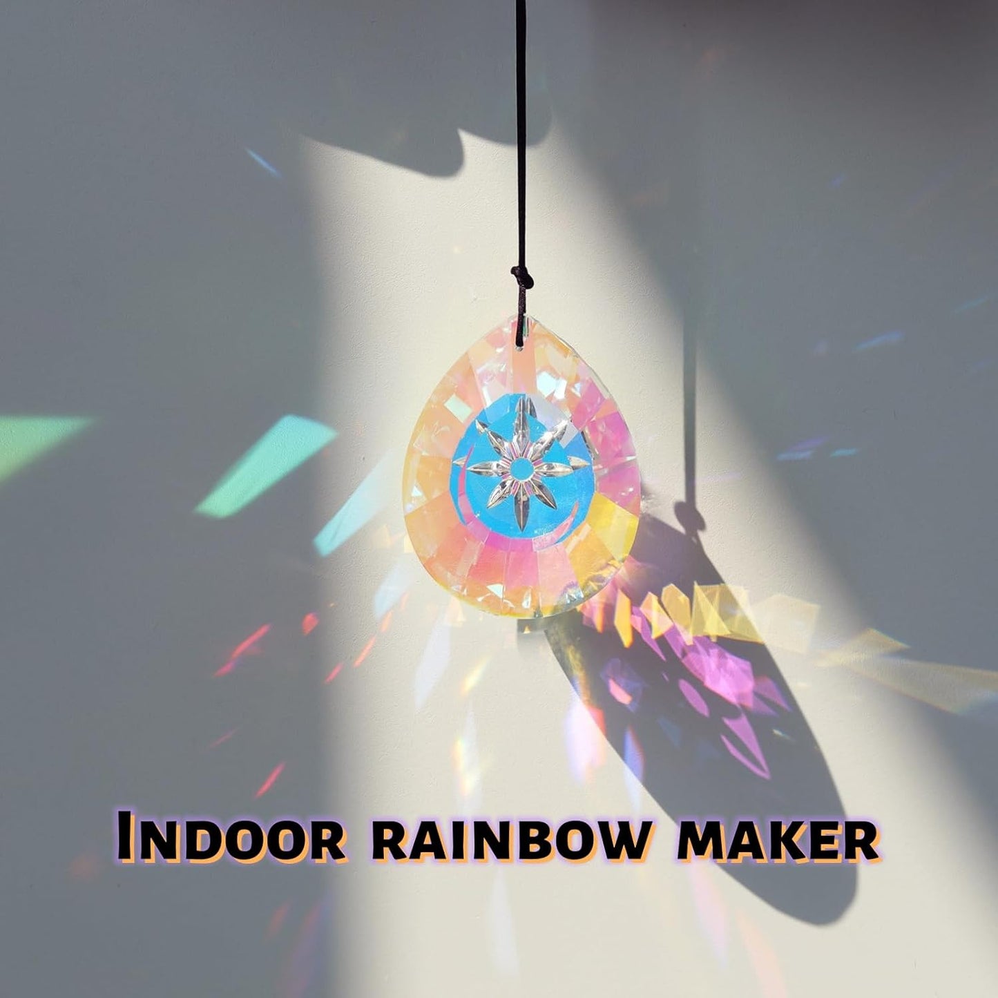 6Pcs Crystal Sun Catcher Prisms, Suncatchers for Windows Hanging, AB Colored Chandelier Crystals Prisms for Room Garden Rainbow Maker Pendants Home Decor