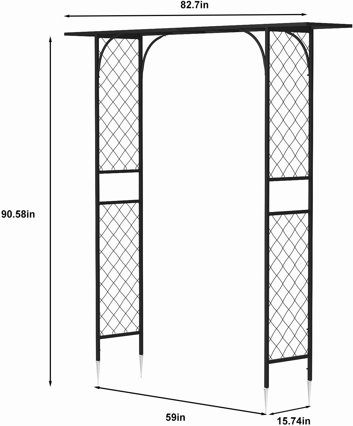 Zhongma Metal Garden Arbor, 83.5'' High x 82.7'' Wide, Outdoor Arch for Climbing Plant, Decorations Pergola