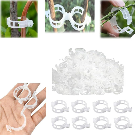 50PCS Plant Support Clips Reusable Tomato Clips Plastic Trellis Clips Garden Clips Secured Plastic Plant Clip for Climbing Plants Tomato Grape Vine Vegetables Plant Fixing Clips, 1.18" Inner Diameter