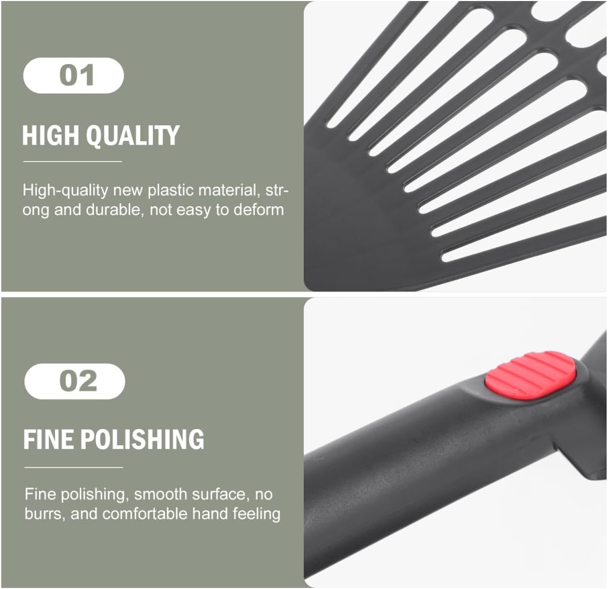 BESPORTBLE 2-Pack Small Hand Rakes - Lightweight Plastic Garden Rakes for Raised Garden Bed, Leaves, Lawns & Tight Spaces, Easy-Grip Ergonomic Handle (No Rust/Bend)