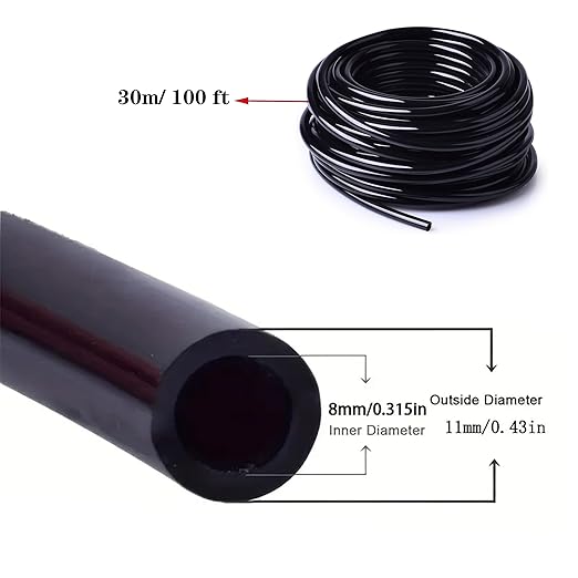 5/16 Inch Dropper Blank Distribution Pipe,100 Foot (30 m) Black Drip Pipe for DIY Garden Irrigation Systems,Drip Pipes and Drip Irrigation System Parts