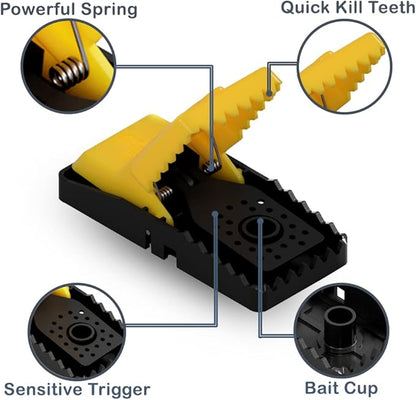 RinneTraps| 12 Pack | Snap N Trap | Mouse Trap | One Touch Setup | Reusable | Quick Kill | Made in USA