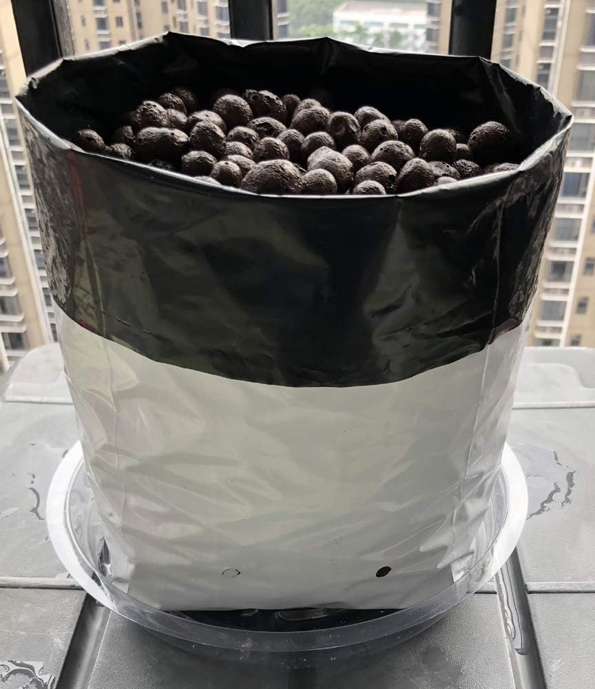 HORTIPOTS Grow Bag 7 Gallon Square Nursery Container Made of Black White Poly Films (25 Pieces per Pack)