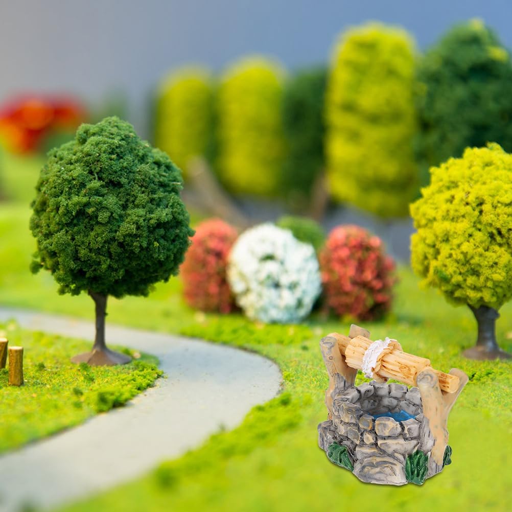 Garneck 24pcs Miniature Well Ornaments Fairy Garden Crafts Micro Statues for Scene Decor and Miniature Landscape Accessories