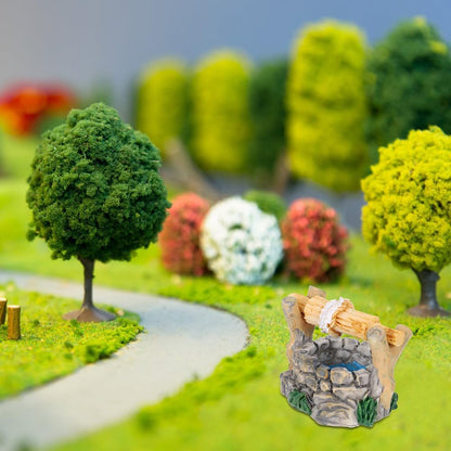Garneck 24pcs Miniature Well Ornaments Fairy Garden Crafts Micro Statues for Scene Decor and Miniature Landscape Accessories