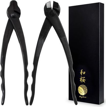 Wazakura Forged Japanese Bonsai Tool Set MADE IN JAPAN, Bonsai Tree Wire Cutter 7.7inch(195mm) + Bonsai Pliers 8.25inch(210mm)