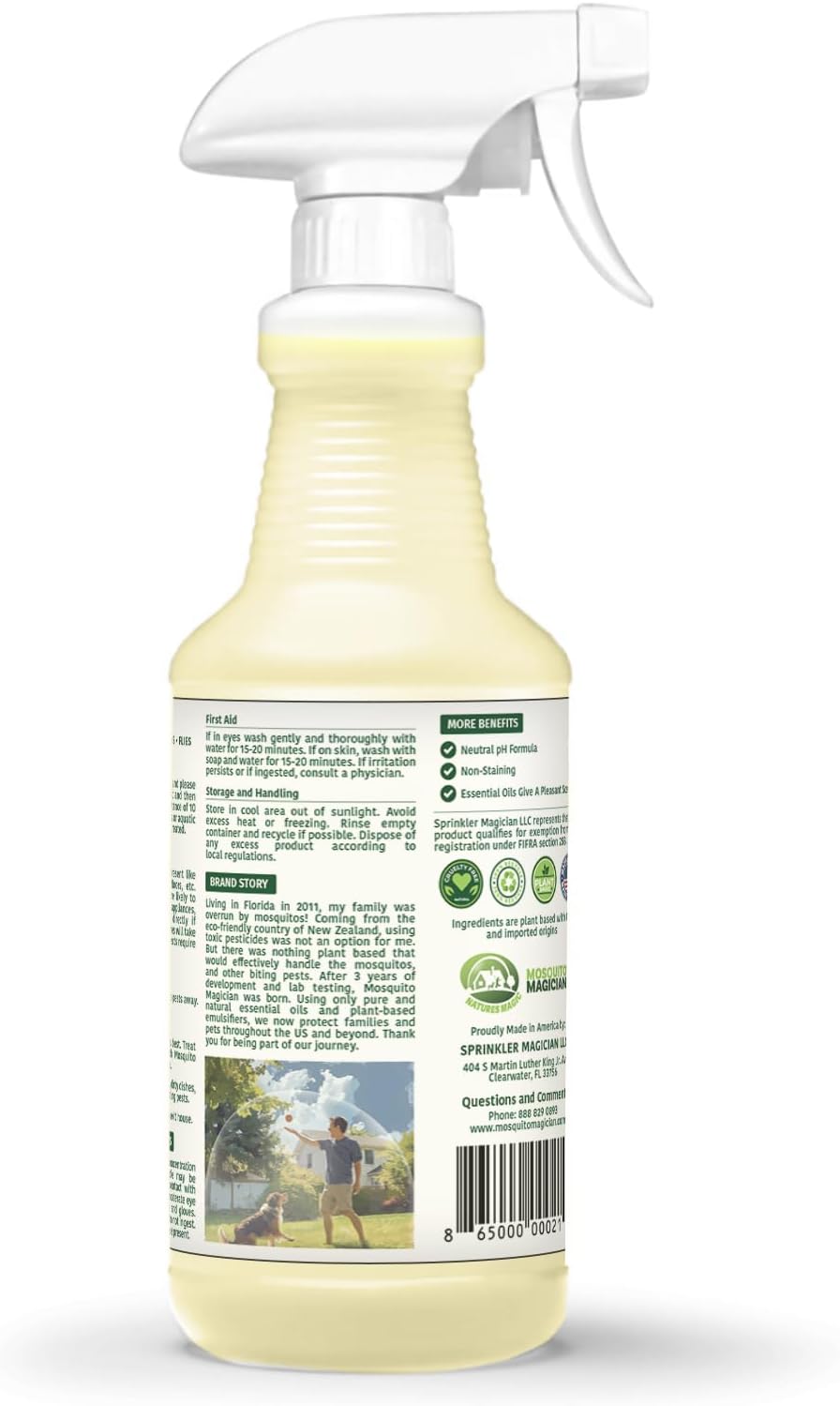 Mosquito Magician Indoor Pest Spray – Design for Indoor Use to Neutralize Spiders, Roaches, Ants & Flies with Plant-Sourced Essential Oils, Efficient Ready to Use Home Pest Spray – Rosemary, 16 OZ