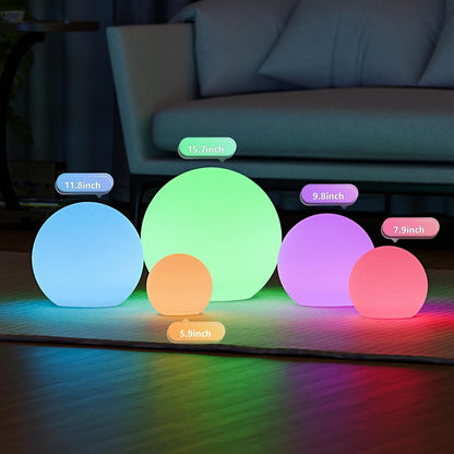 FUYO LED Ball Light, 16-inch Solar Light Up Pool Balls, Rechargeable & Remote Control Globe Lights 16 RGB Colors Mood Night Light, IP66 Water-Resistant Floating Light for Pool, Party, Pond - 1pcs