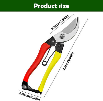 Pruning Shears for Gardening, 8-Inch Bypass Garden Shears with Sharp Steel Blade, Lightweight Garden Scissors with Spring and Lock for Trimming Branches, Flowers, Bonsai