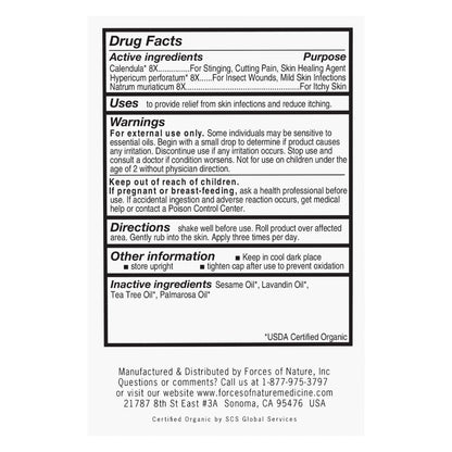 Forces of Nature Anti-Itch Extra Strength, Natural Relief for Itchy Skin from Bug Bites, Insect Stings, and Poison Ivy, Organic Homeopathic Medicine with Easy Rollerball Application, 0.14 Fl Oz