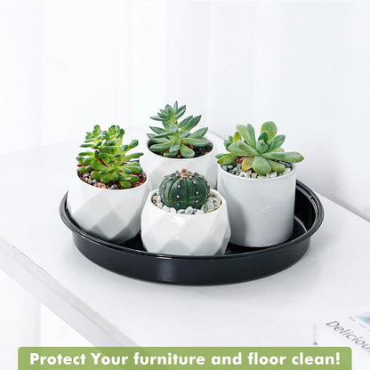 Plant Saucer 30 Pack Plant Trays for Pots 4/6/8/10/12 Inch Plastic Plant Saucers for Outdoors & Indoors Black Drip Trays for Potted Plants Flower Pot Plates to Catch Water Drainage Dishes No Holes