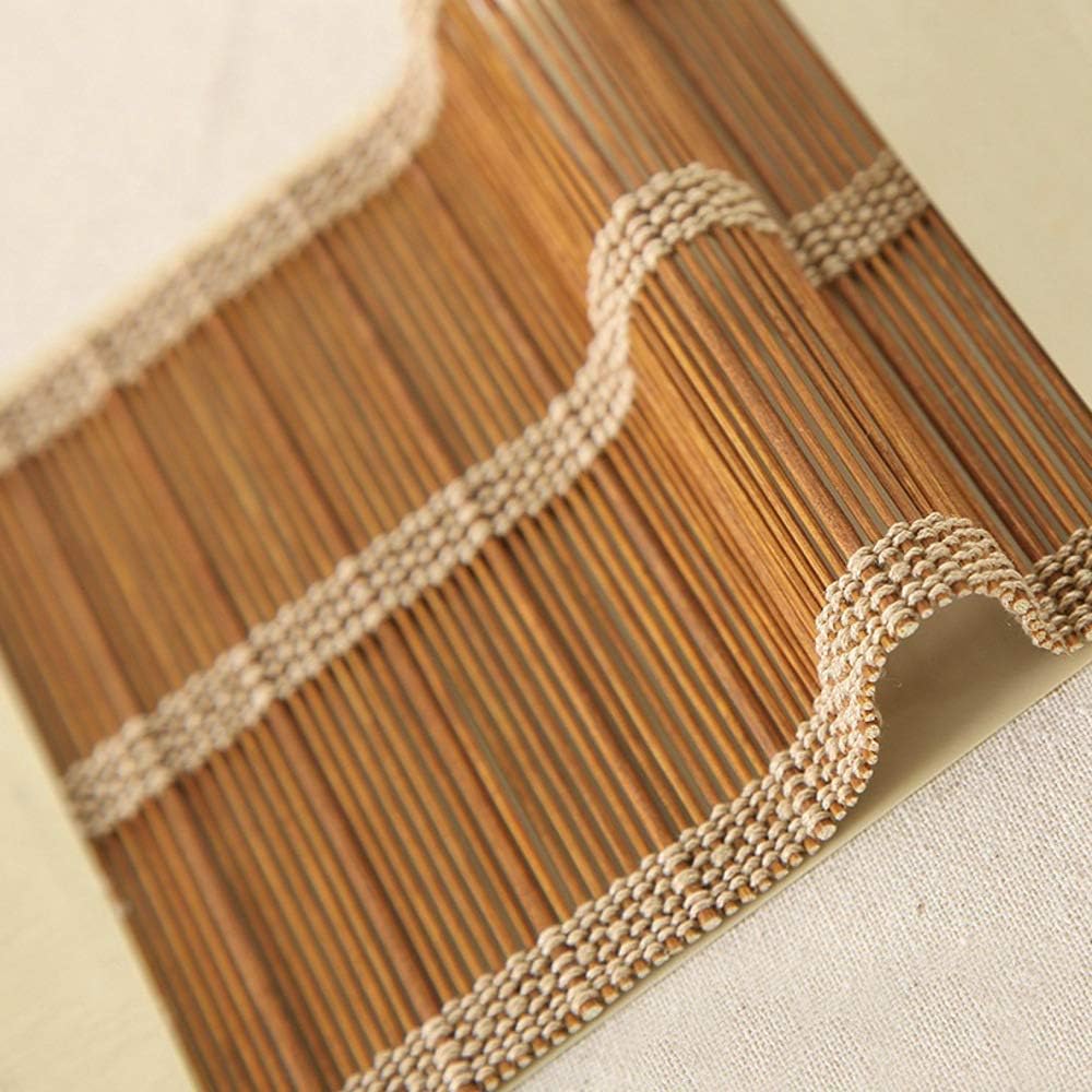 LETAU Wood Window Roman Shades, Bamboo Light Filtering Window Blinds for Outdoor Garden, Patio, Arbor, Porch, Pattern 3