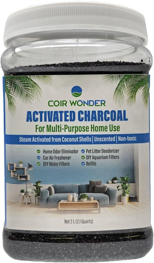 Activated Charcoal Odor Absorber – 2.2 Lb – Coconut Shell Carbon Granules – Natural Air Purifier