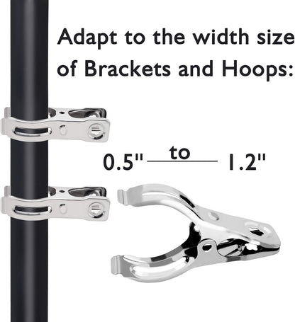 BESTEEL Upgraded 240 PCS Garden Clips, Greenhouse Clamps 100% Stainless Steel Heavy Duty Greenhuose Clips for Netting - Strong Grip to Hold Down Shade Cloth or Plant Cover on Garden Greenhouse Hoops