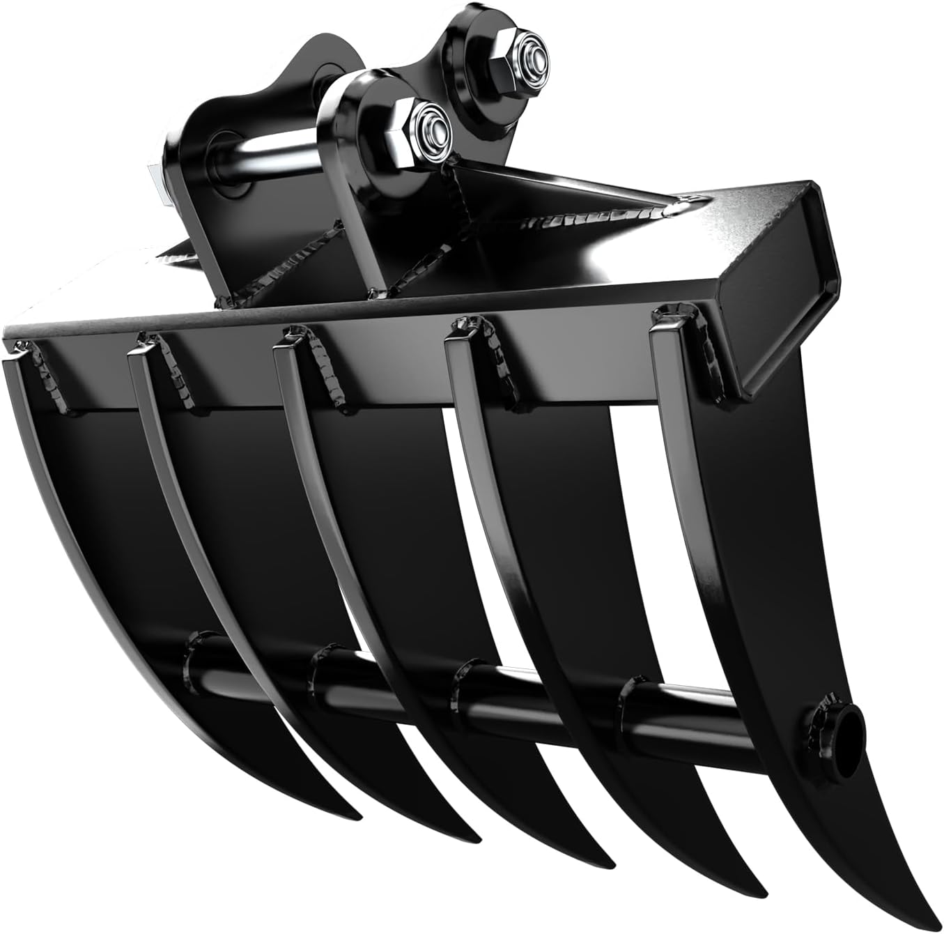 Mini Excavator Attachment Rake, Metal Wide Backhoe Rake Fit for 0.8T-1.5T Mini Excavators - Upgraded High-Thickness Steel‌ - Replace Hydraulic Tilt Excavator Attachment