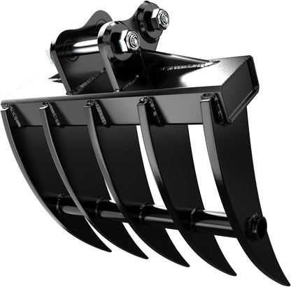 Mini Excavator Attachment Rake, Metal Wide Backhoe Rake Fit for 0.8T-1.5T Mini Excavators - Upgraded High-Thickness Steel‌ - Replace Hydraulic Tilt Excavator Attachment