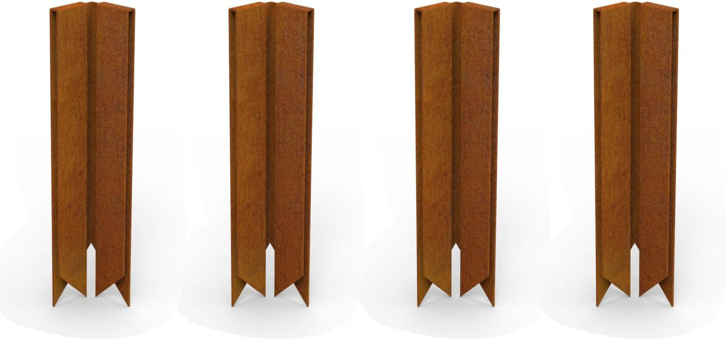 Cor-Ten Steel Landscape Edging Connector Clip with Rust Patina Finish, Pre-Rusted Cor-Ten Connector Clip, 6 in