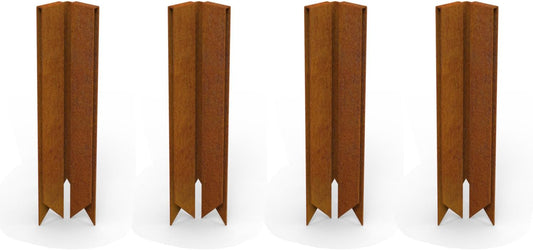 Cor-Ten Steel Landscape Edging Connector Clip with Rust Patina Finish, Pre-Rusted Cor-Ten Connector