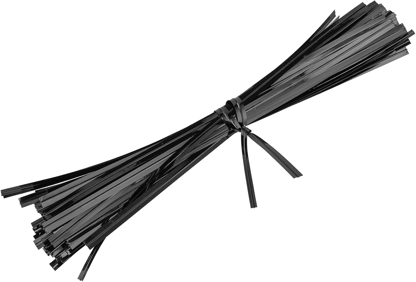 KEILEOHO 4000 PCS 6 Inch Plastic Black Twist Ties, Reusable Cable Tie, Metal Innercores Bag Coated Ties, Flexible Plastic Twist Ties