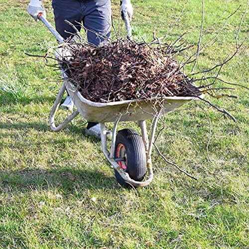 Wheelbarrow Tire 4.80/4.00-8 Flat-Free with 3/4 & 5/8 Wheel Bearing, 3-6" Hub 16" Solid Foamed Wheel Barrel Tires Non-Slip for Yard Cart Garden Wagon (Black)