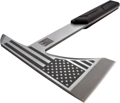 TAC-FORCE Tomahawk – Axe - Satin Finish Stainless Steel Blade w/Etched U.S.A. Flag, Black Wood Handle, Full Tang Construction, Includes Nylon Sheath, Tactical, EDC, Rescue - TF-AXE001S