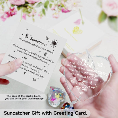 Memorial Gifts for Loss of Dad, Sympathy Crystal Suncatcher for Loss of Father, Bereavement Gift for Loss of Father, Suncatcher in Memory of Dad Gifts，Indoor Window, Garden