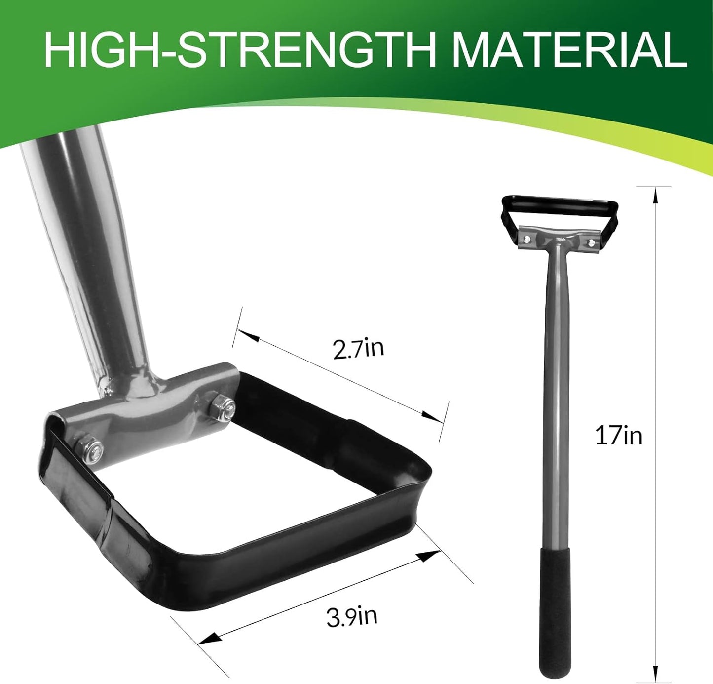 Walensee Hula Hoe Garden Tool, Weed Hoe,Stirrup Hoe with 14 Inch Scuffle Loop, Sharp Durable Metal Hand Grass Scraper,Rake for Indoor & Greenhouse,Gift,U Shaped Soil Cultivator,Mini,Grey