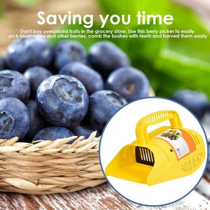 Blueberry Picker, Plastic Blueberry Picker Scoop Blue Berry Picking Rake for Cranberries Blueberries lingonberries Strawberries Blackberries Currants (Yellow 22 * 14 * 17cm)